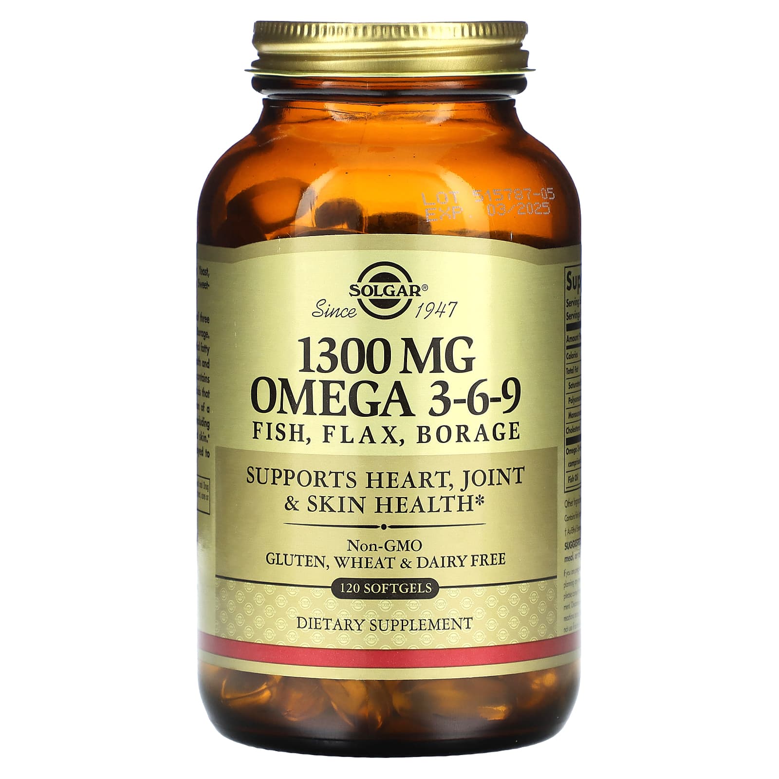 

Omega 3-6-9, 1,300Mg, 120 Softgels