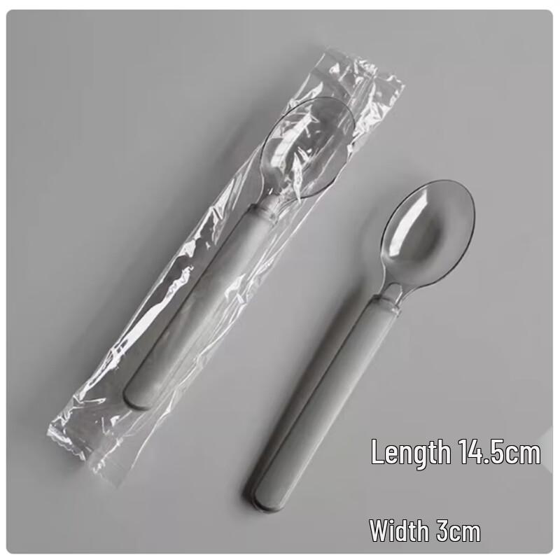 Sheng Bilai Disposable Small Black Plastic Spoons