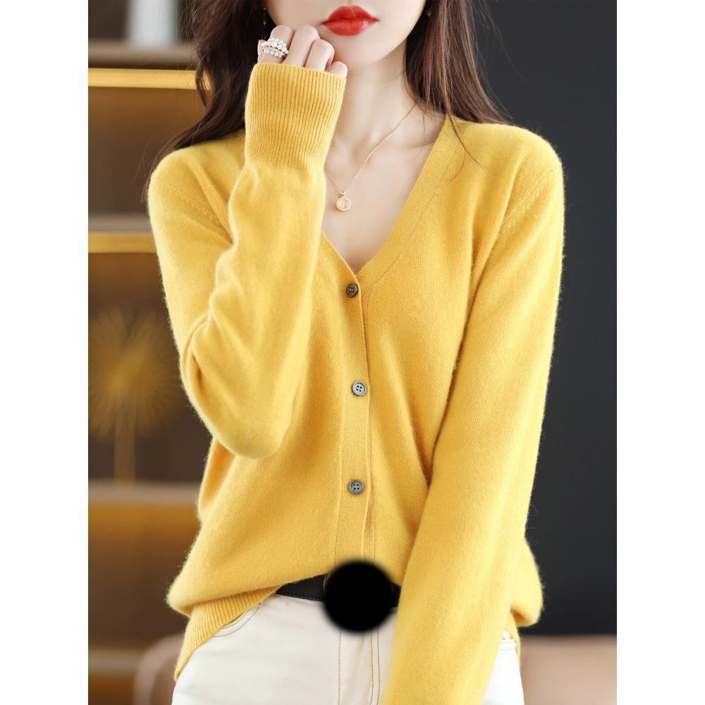 Women Cardigans V-neck Long Sleeve Knitted Outerwear Solid Thin Spring Autumn Sweaters Knitwears Korean Fashion Red Cardigans