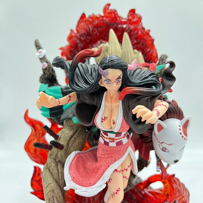 33cm Demon Slayer Anime Figure Kimetsu No Yaiba Action Figure Gk Kamado Nezuko Figurine Collection Model Doll Toys with Light
