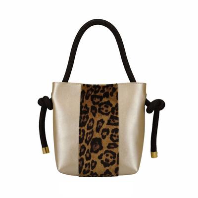 0657 Crossbody Shoulder Mini Tote Bag Baby Lou Wide Strap Fat Rope BR [Rootote] Fat-lope (01 Champagne)