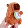 12cm Niedliches Plüsch-Capybara mit Frucht Schnellzug-Schlüsselanhänger Spielzeug Cartoon Capybara Flauschiges Tierpuppe Plüschanhänger Zubehör
