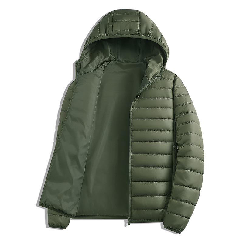 Autumn and winter light cotton clothes men's short loose large size warm casual hooded small cotton