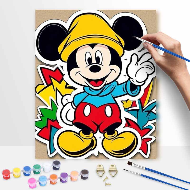 Disney oil painting kit painting art Mickey Mouse home bedroom wall decoration handmade diy gift