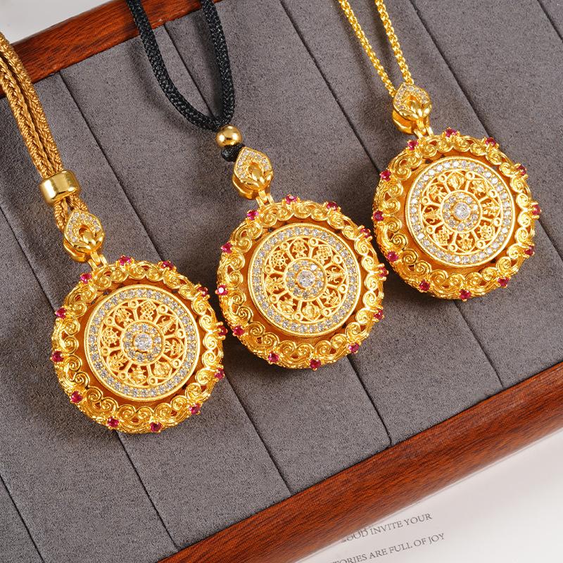 New Chinese Style Eight Treasures Compass Retro Light Luxury Necklace Pendant