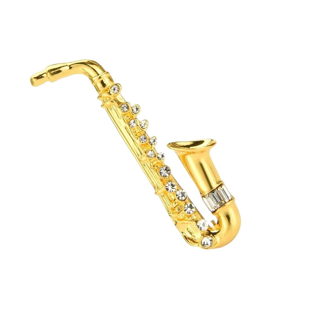 Vintage Lapel Pin Brooch Saxophone Women Brooch Pins Jewelry French Brooch Saxophone Pins Elegant Collar