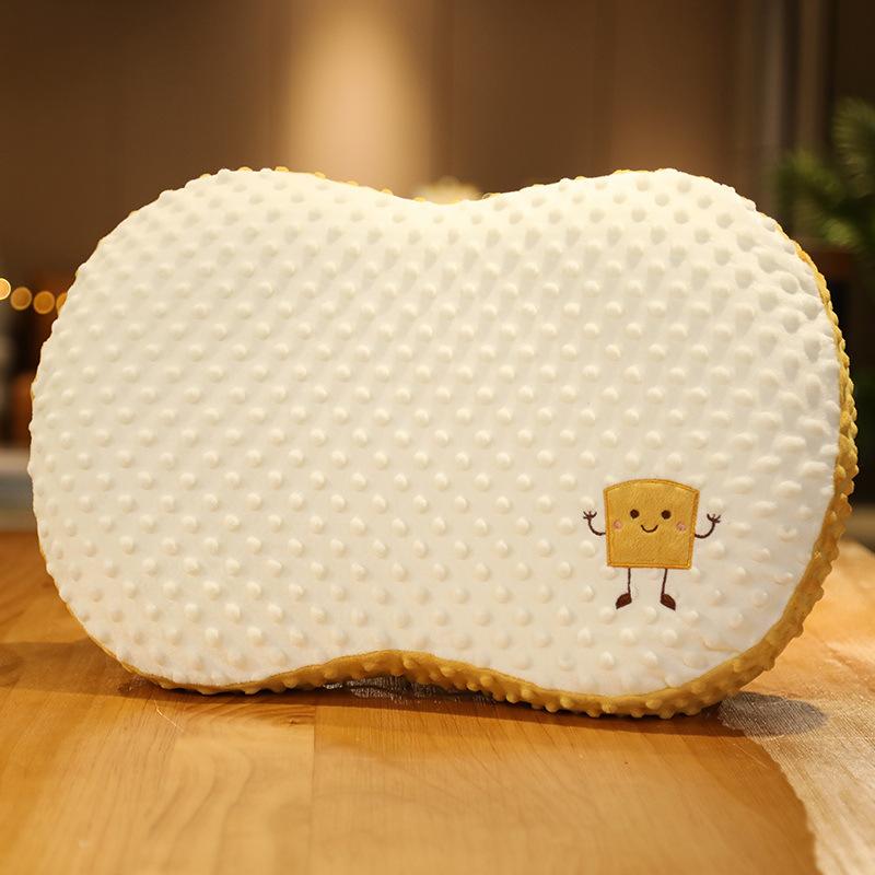 Soft Doudou Velvet Belly Pillow Memory Cotton Sleeping Decompression Pillow Bed Adult Stress Relief Assisted Sleeping Pillow Leather Shell