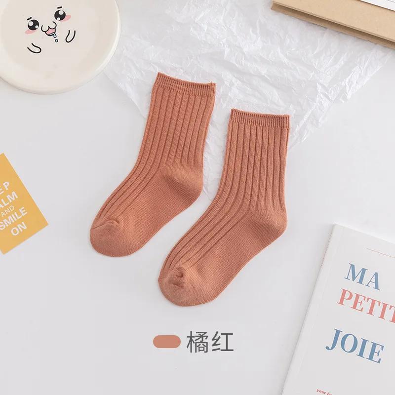 

1-3Y Spring Summer Baby Soft Solid Color Socks Cotton Breathable Knitting Kids Infant Socks Toddler Socks Baby Stuff 0-1 years old оранжевый