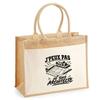 Jute Tote Bag with Pocket I Can't I'm an Architect I Can't Minimalist | Jute and Cotton Canvas 21 L Flat Bottom Handles 65 Cm