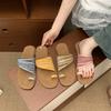 Woven Cool Slippers Fairy Shoes Outer Wear 2025 Summer Flat-bottomed Vacation Beach Shoe Cover Toe Sandals