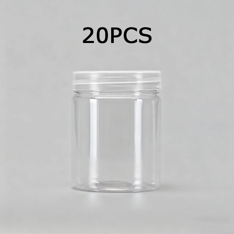 

WTEMPO DIY Empty Plastic Decorative Jars with Lids Slime Containers Handicrafts Storage Jars Clear Wide Mouth Package Jars Party Decor Cylindrical Jar 5.8*7.5cm*20pcs белый