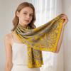 Luxus-Seidenschal Damen - 100% Reine Maulbeer-Quadratische Schal Mit Blumendruck Modeaccessoire