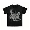 Abstract Sketch Cat Tshirt Unisex Unisex Minimalist Line Art Animal Print Casual Streetwear Cat Lover Short Sleeve Daily Basic Tops