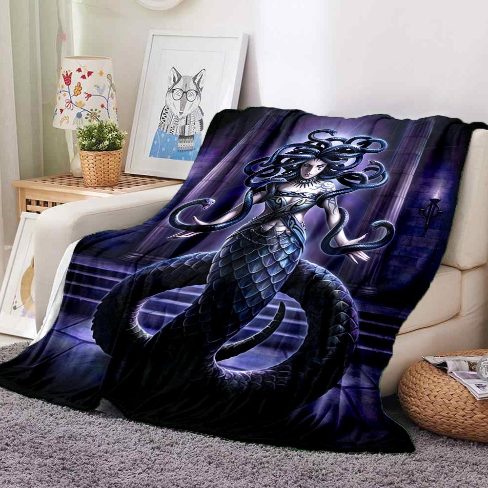 Medusa Flannel Blanket Throw Blanket Soft Warm Sofa Bed Camping Home Decor Unique Christmas Gift Cs92281