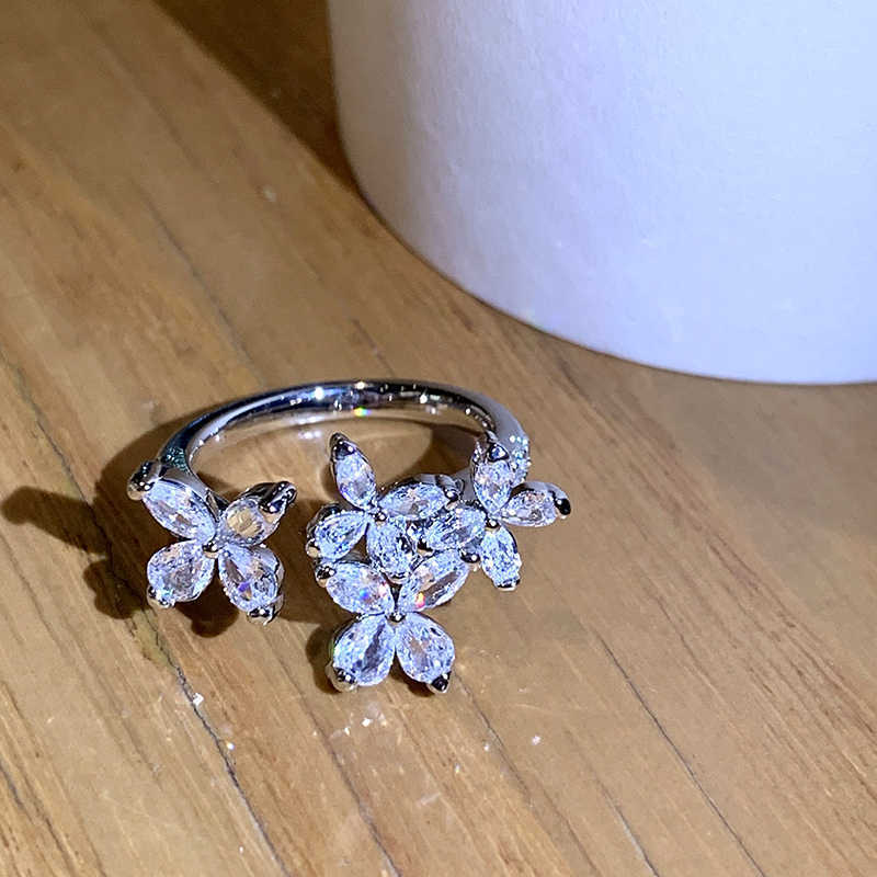 

Exquisite Zircon Butterfly Rings for Women Girls Fashion Geometric Opening Adjustable Rings Engagement Wedding Jewelry Gifts