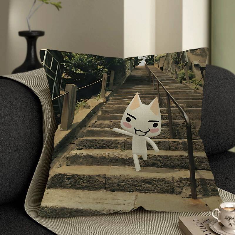 Babaite Inoue Toro CUTE Cat Personalized Picture Text Home Decorative Pillows Household Gifts 45x45cm