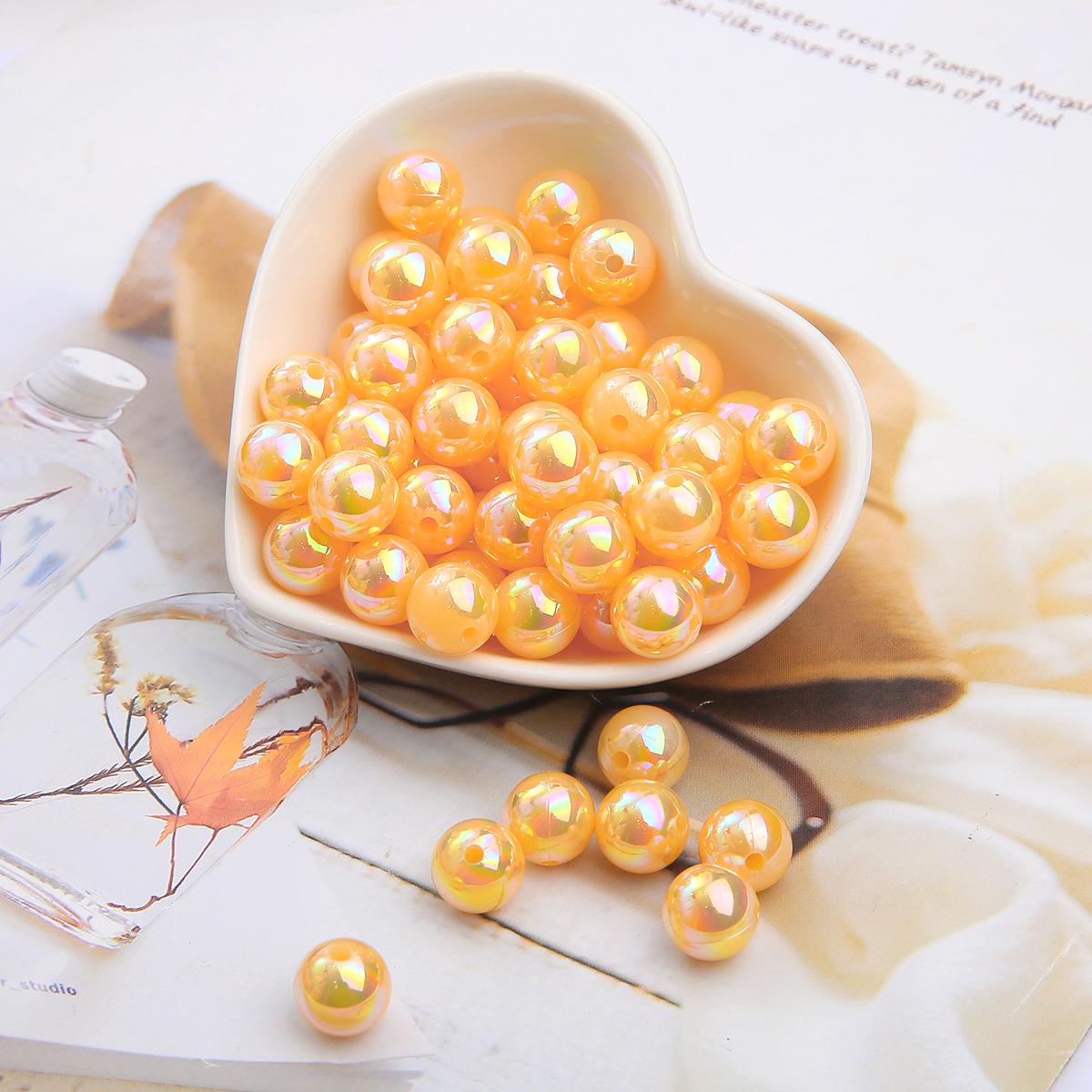 

6/8/10 мм ABS искусственный жемчуг разноцветные бусины блестящие пластиковые бусины-разделители для изготовления ювелирных изделий своими руками 6mm 100pcs оранжевый