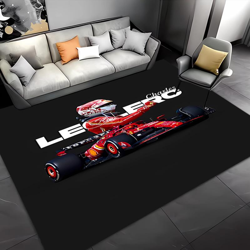C-charles Leclerc F1 Racing-Themed Entrance Mat,Non-Slip Mat Area Rug,Room Decor,Outdoor Decor,Kitchen Rug,Doormat - Machine Washable,Easy to Clean