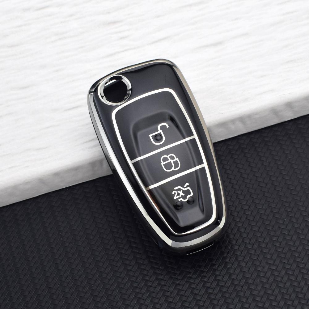 

Soft Folding Car Key Case for Ford Focus Ranger Mondeo S-Max C-Max Galaxy Transit Tourneo Custom Auto Key Protector Keychain