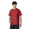 Practice Short Dynamotion Chinese Size 62JAB012 Tennis/Badminton Shirt, Sleeve, Moisture-Wicking, Quick-Drying, Fit, Unisex, Adult, Red, XS,