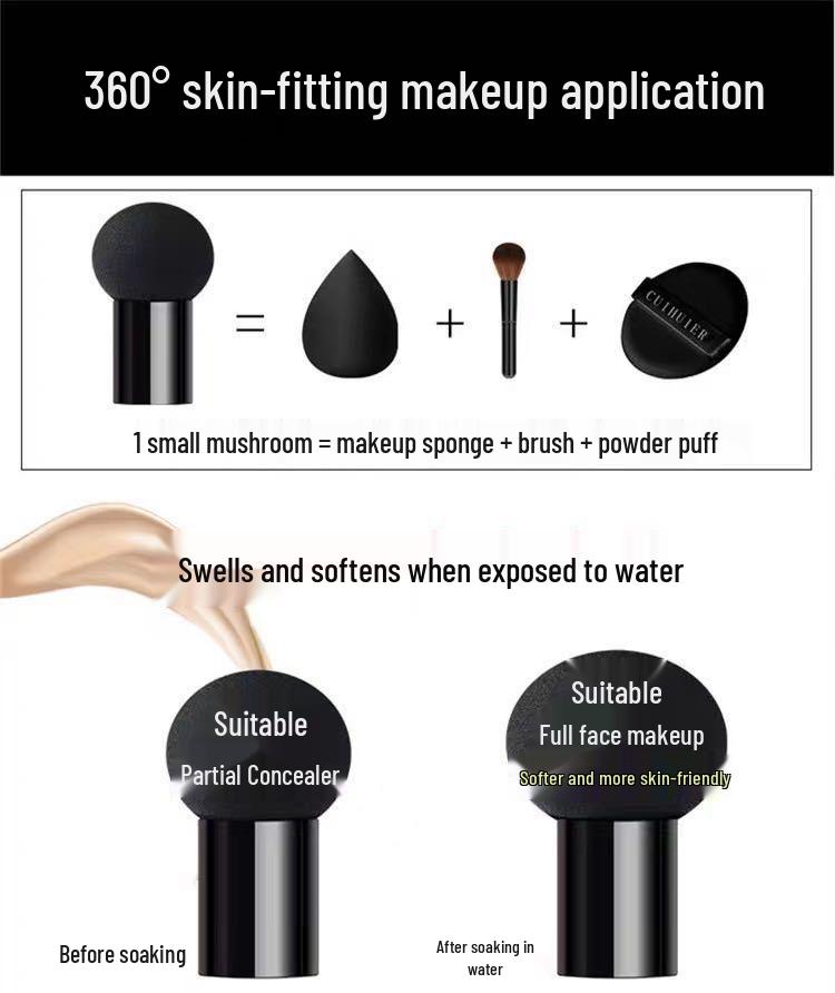 Sunisa Mushroom Head Cushion CC Cream: Moisturizes, Conceals, Brightens, Waterproof, Sweatproof, Long-lasting, No Smudge - Authentic Product.