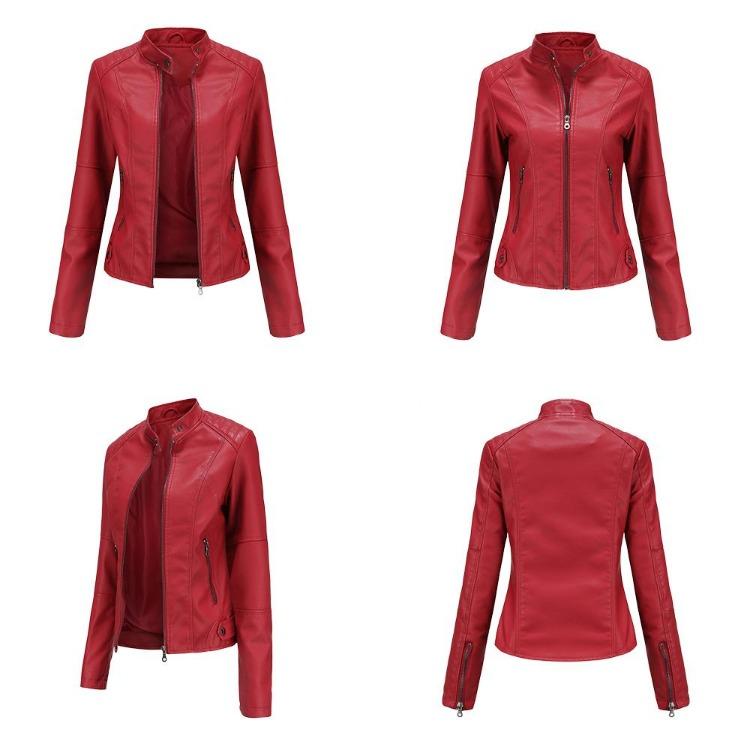 Yeni Moda Oversize Crop Racer Biker Ceket Kadın PU Suni Deri Motosiklet Bomber Mont İnce Fermuarlı Günlük Dış Giyim Plus Size S'den 4XL'e