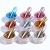 9 Color Metal Nail Mirror Glitter Powder Gel Polish Rub Dust Shiny Gold Silver Fine Chrome Flakes Pigment DIY Accessories Decor