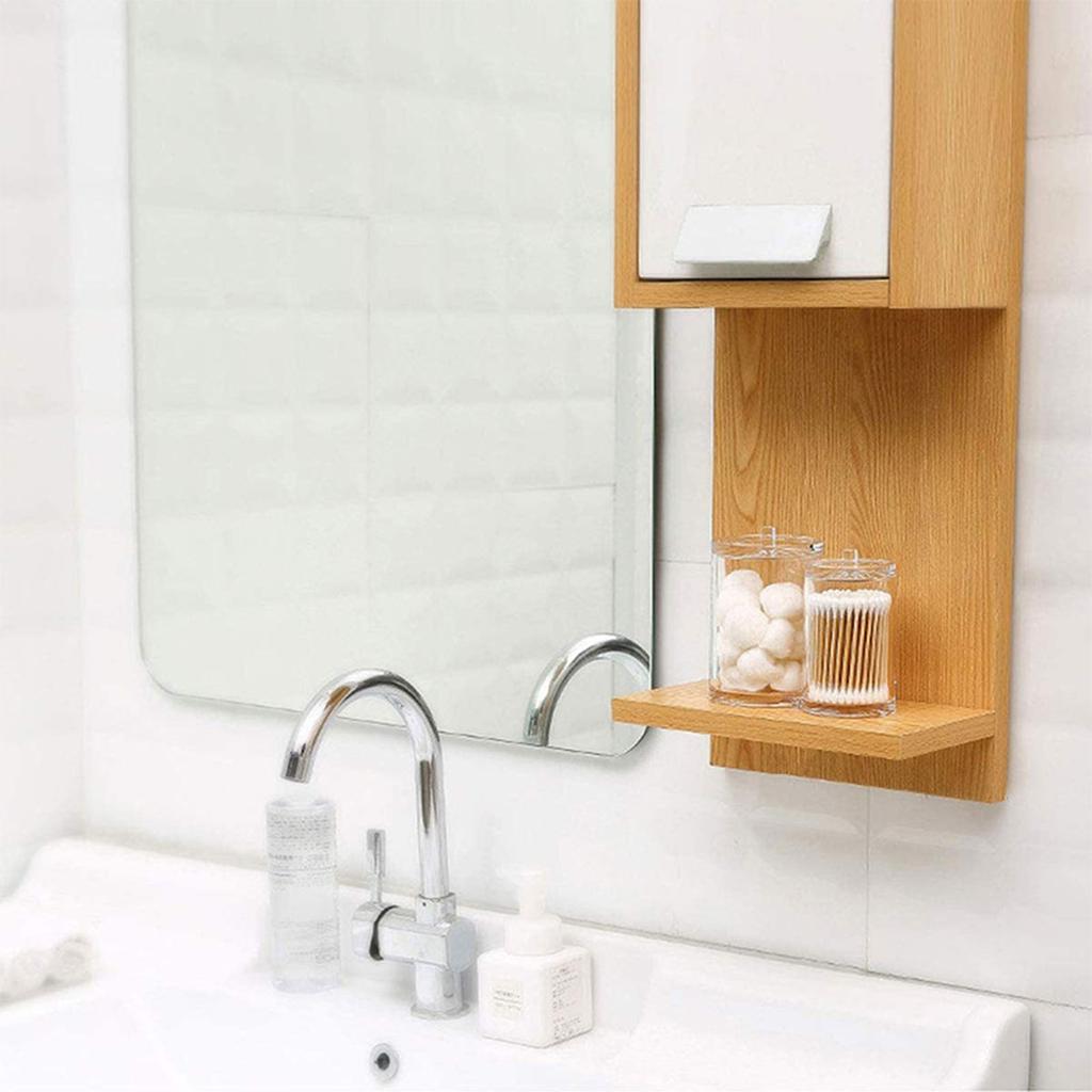 Clear Qtips Holder Plastic Desktop Cosmetic Storage Box for Cotton Ball Cotton Swab Cotton Round Pads Floss