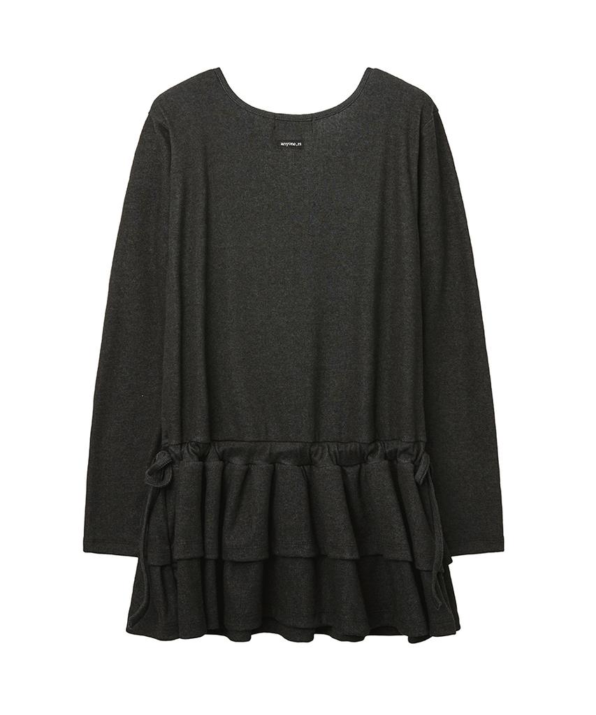 Lense Frill Layered Long Sleeve Charcoal