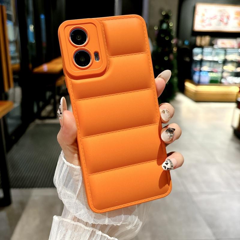 

Soft Down Jacket Case For For Motorola Moto G 5G G13 G23 G53 G73 G84 G54 Power Edge 30 40 Neo E30 E40 X40 Pro Candy Cover Motorola Edge 40 Pro помаранчевий