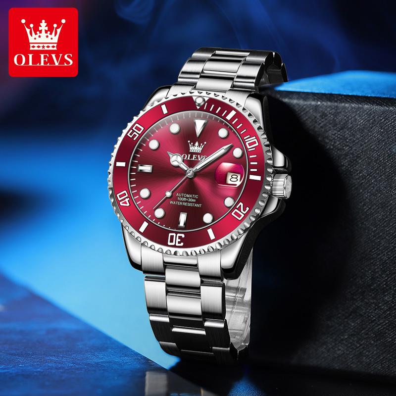 Oliss Green Water Ghost Automatische Leuchtende Wasserdichte Herrenuhr