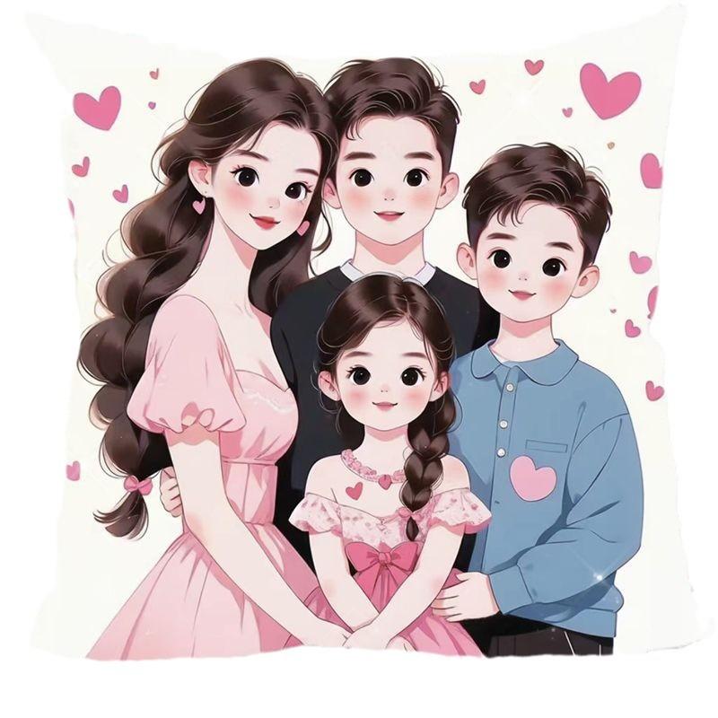 Eltern-Kind Avatar Kissen Paar Cartoon Schlafzimmer Taille Rücken Auto Sofa Kissen Doppelseitiges Kissen Geschenk