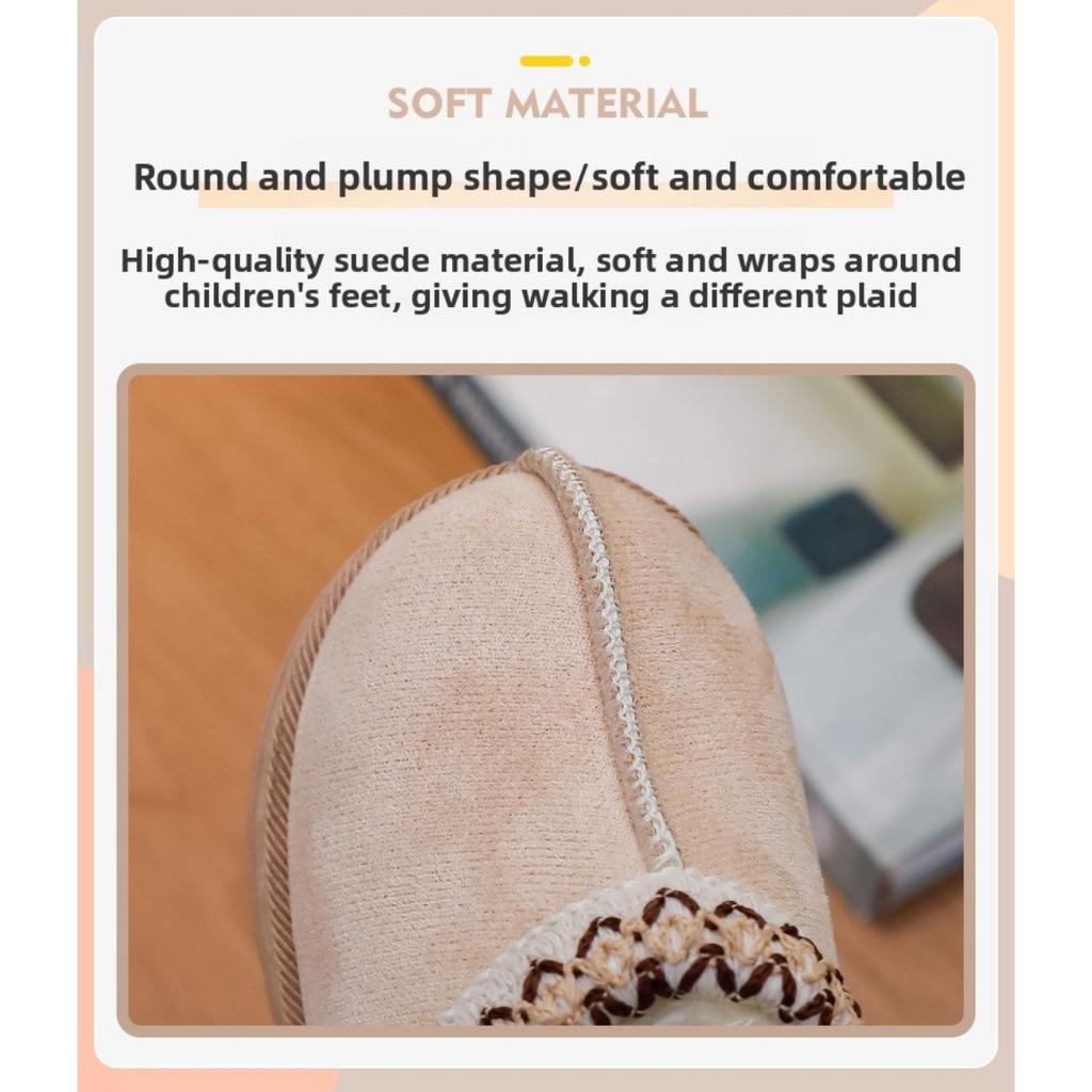 Autumn and Winter Environmentally Friendly Plush Thick Children's Snow Boots, Baby Cotton Boots, Boys and Girls' Short Boots