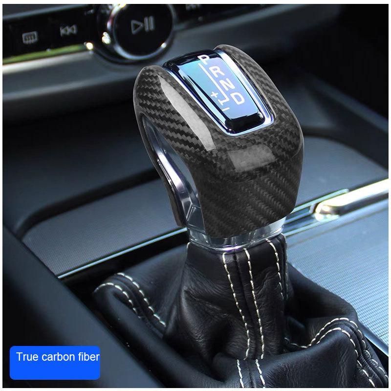 For Volvo XC60 XC90 S90 V90 S60 V60 gear head gear shift sleeve carbon fiber gear lever sleeve gear decoration