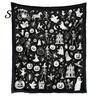 Interactive Coloring Gift for Women Halloween DIY Blanket, Throw Blanket with Ghost Patterns, Color Your Soft Decorative Sofa Own Washable Cozy Adults