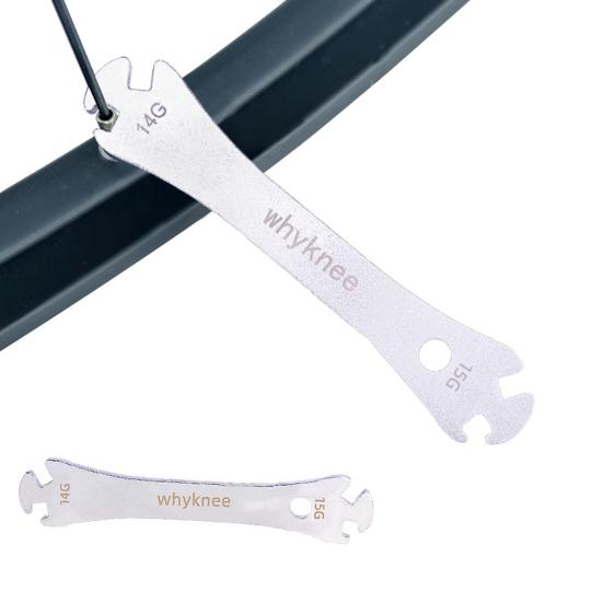 Stainless Steel Spoke Wrench Bike Tool Spoke Adjustment Wrench Disassembly Tool for 14/15G Spoke Cap