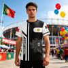 Men's Portugal Football Fan Short Sleeve T-Shirt Crew Neck Soccer Jersey World Cup Supporter Apparel Lightweight Breathable