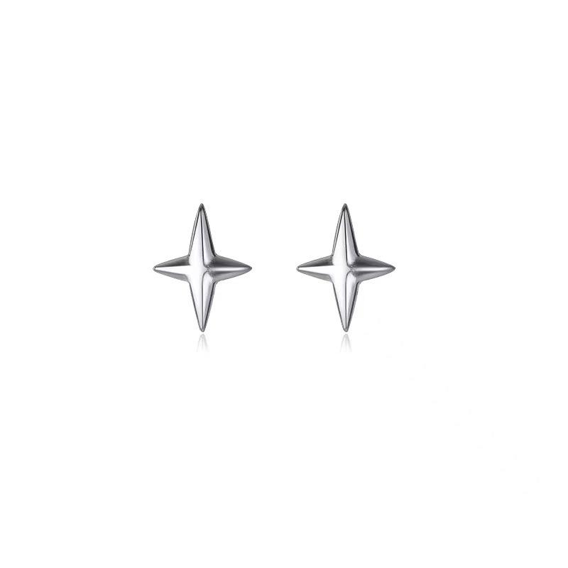Korean Version of Four-star Bone Earrings with Simple and Cool Style Earrings and Clasps, Ins Earrings