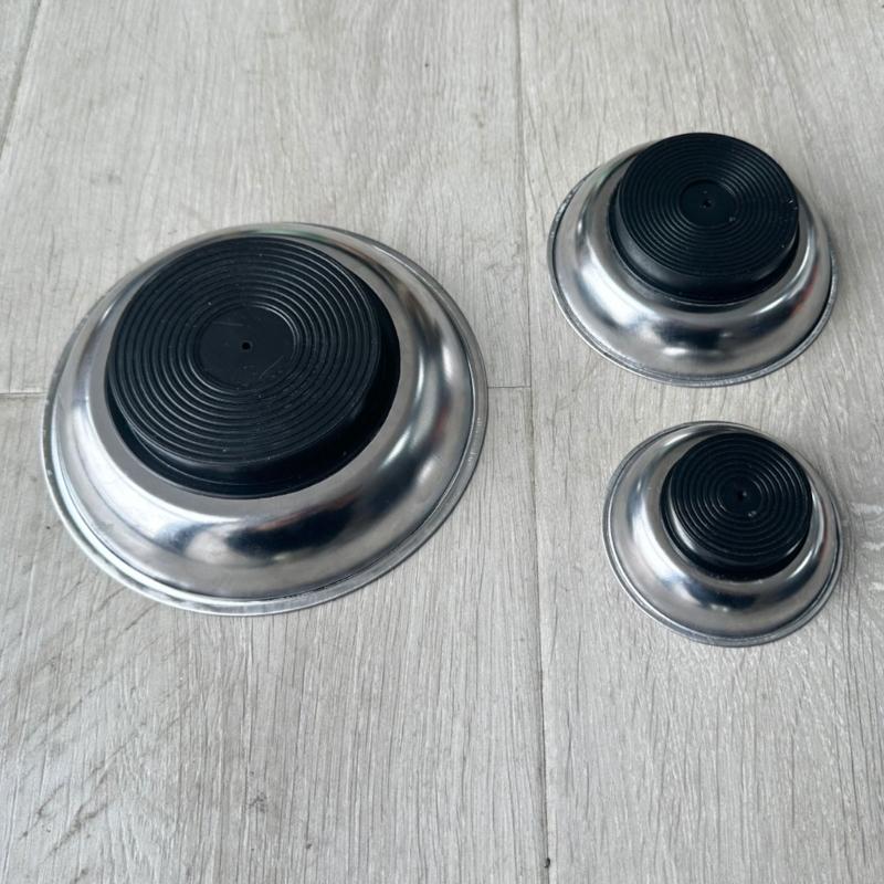 2pcs Sturdy Magnetic Parts Tray Set 3 Inch 4 Inch 6 Inch Screws Part Tray Ideal for Mechanics and DIY Enthusiasts
