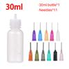 30ml Transparent Glue Bottle+ 11PCS Needles Polyethylene Needle Dispenser Bottle Solder Flux Paste for Crafts Electronics Repair