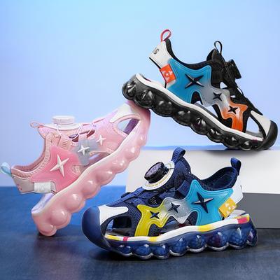 Children's Sandals Swivel Button Closed Toe Beach Sports Sandals Boys' Closed Toe Sandals Girls' Pink Sandals
