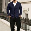 Men's Retro Color Cardigan Sweatshirt Loose Fit Casual
