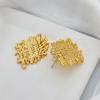 Dongdaemun Metal Texture Woven Stud Earrings Light Luxury Fashion Trend Temperament Stud Earrings Unique Personality Earrings