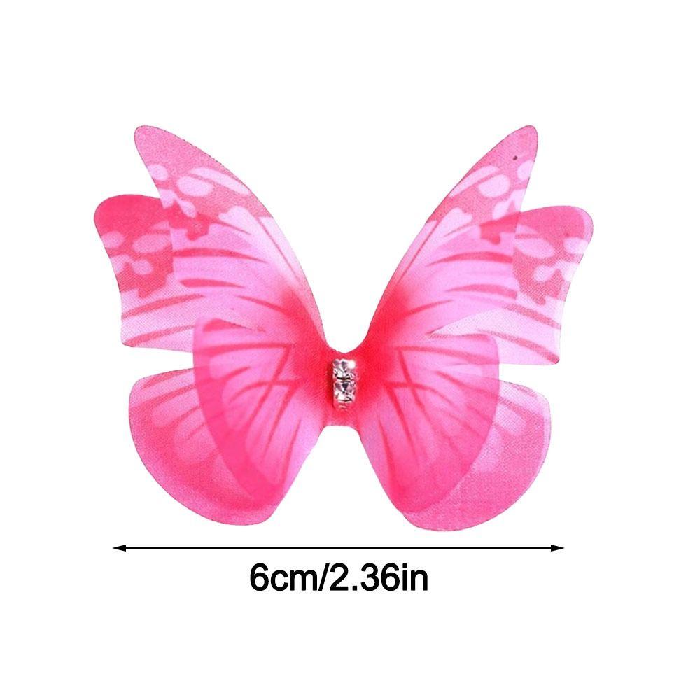50Pcs 3D Organza Fabric Butterfly Appliques Clothes Sewing Patch  Bridal Hair Accessories
