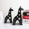 ARTIBETTER 2pcs Giraffe Shaped Nonskid Metal Cute Cartoon Design for Books Magazines Organizer for Home Office Classroom and Library Black
