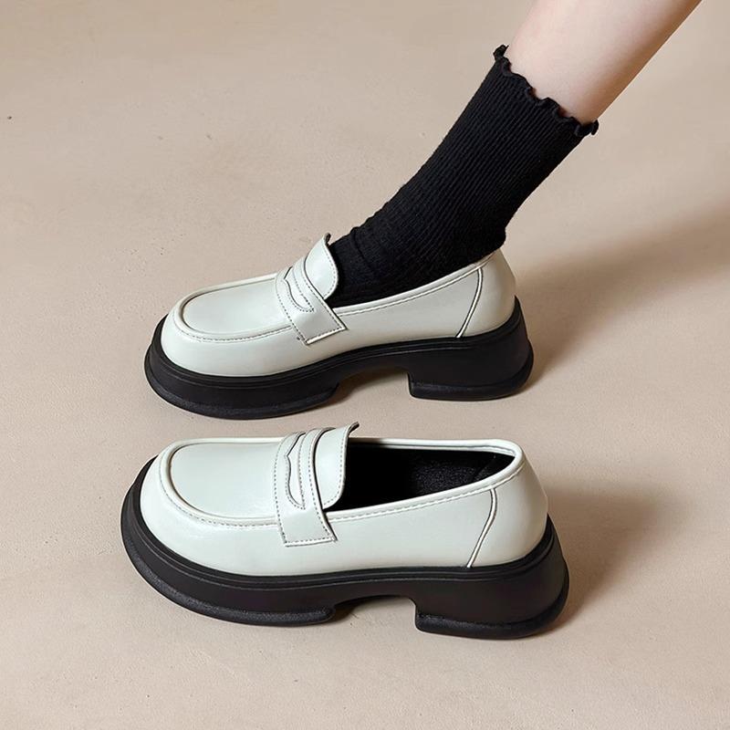 Small Leather Shoes Women's Spring 2025 New British Style Jk Thick Heel Platform Loafers Women's College Casual Versatile Single Shoes