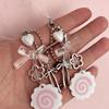 Pink Color Y2K Phone Straps Acrylic Harajuku Bag Pendant Japanese Fashion Fish Cake Keyring  Women