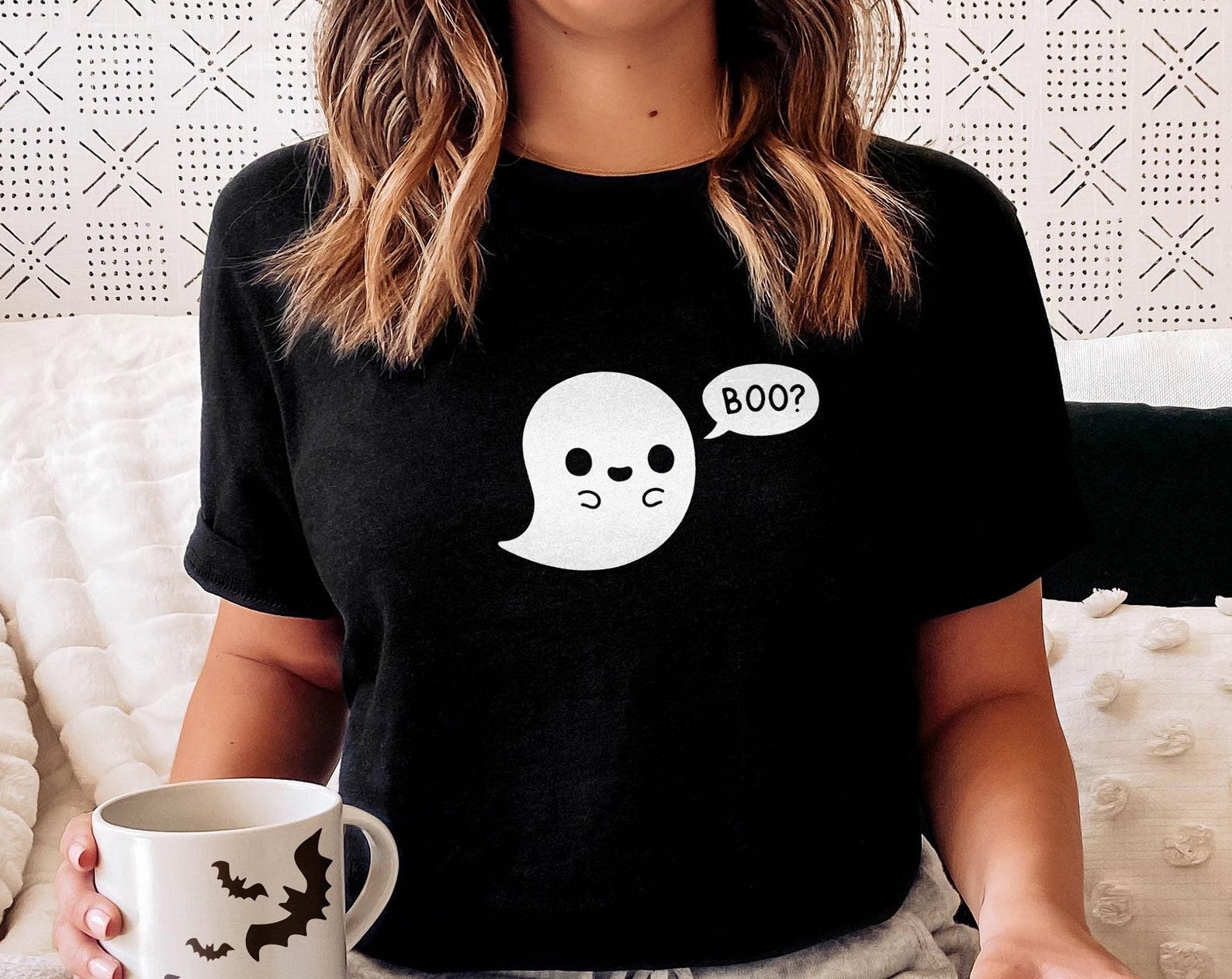 Glow In The Dark Ghost T-Shirt – Halloween Cotton Tee 2XL