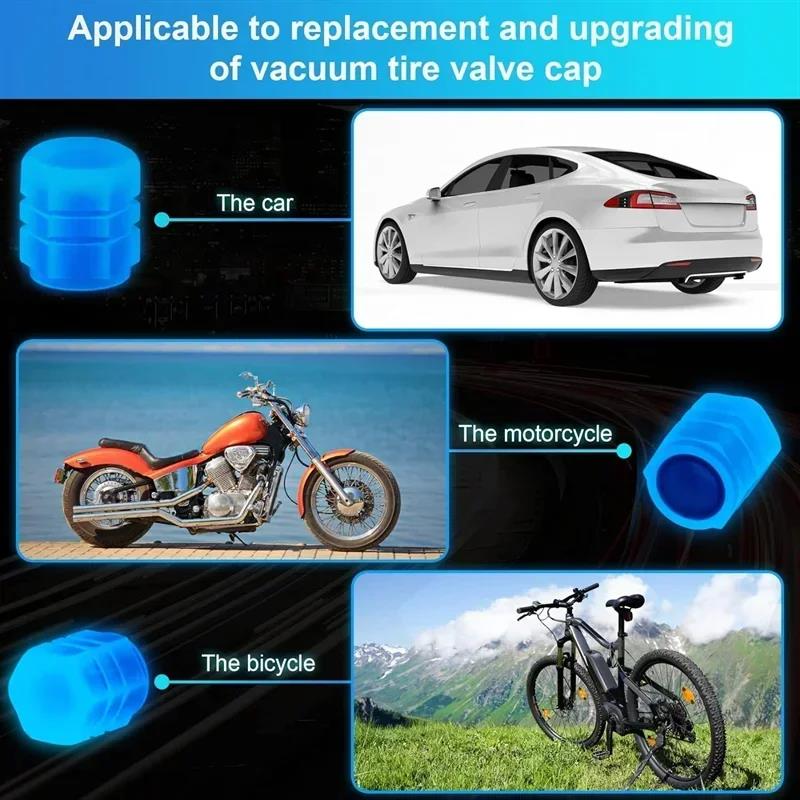 4/20PCS Luminous Car Tire Valve Cap Fluorescent Night Glowing Decor Motorcycle Bike Wheel Nozzle Dustproof Tyre Valve Stem Caps Stem Caps1