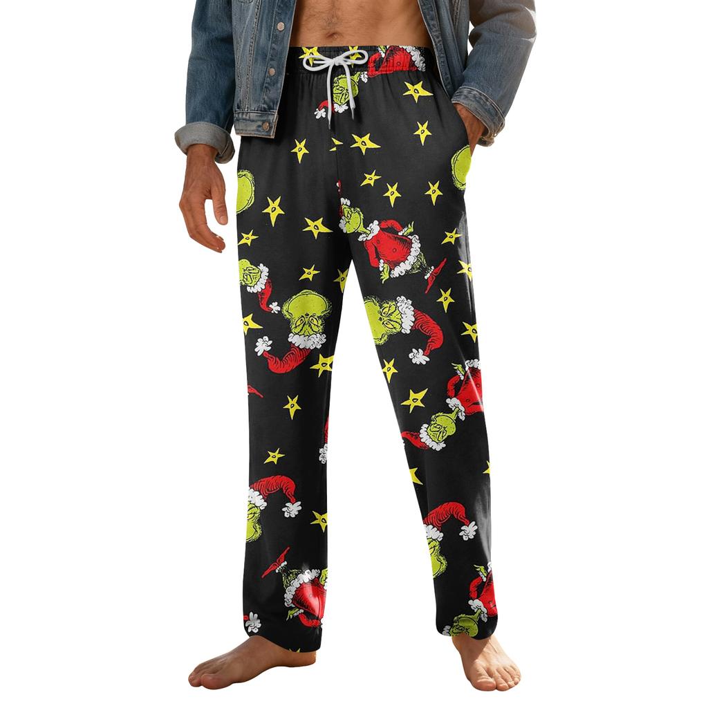 Men's Home Soft Pajama Pants Drawstring With Pockets Casual Sports Pants